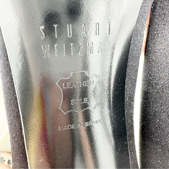 Stuart Weitzman‎ Designer Curvy Black Fabric Heels 8 Formal Pumps 7M - Picture 14 of 14